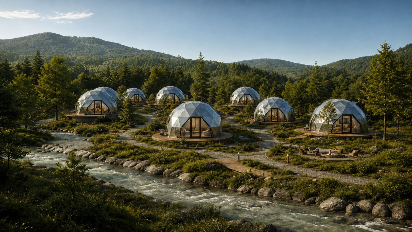 Dome Village community of connected Terra Lux domes